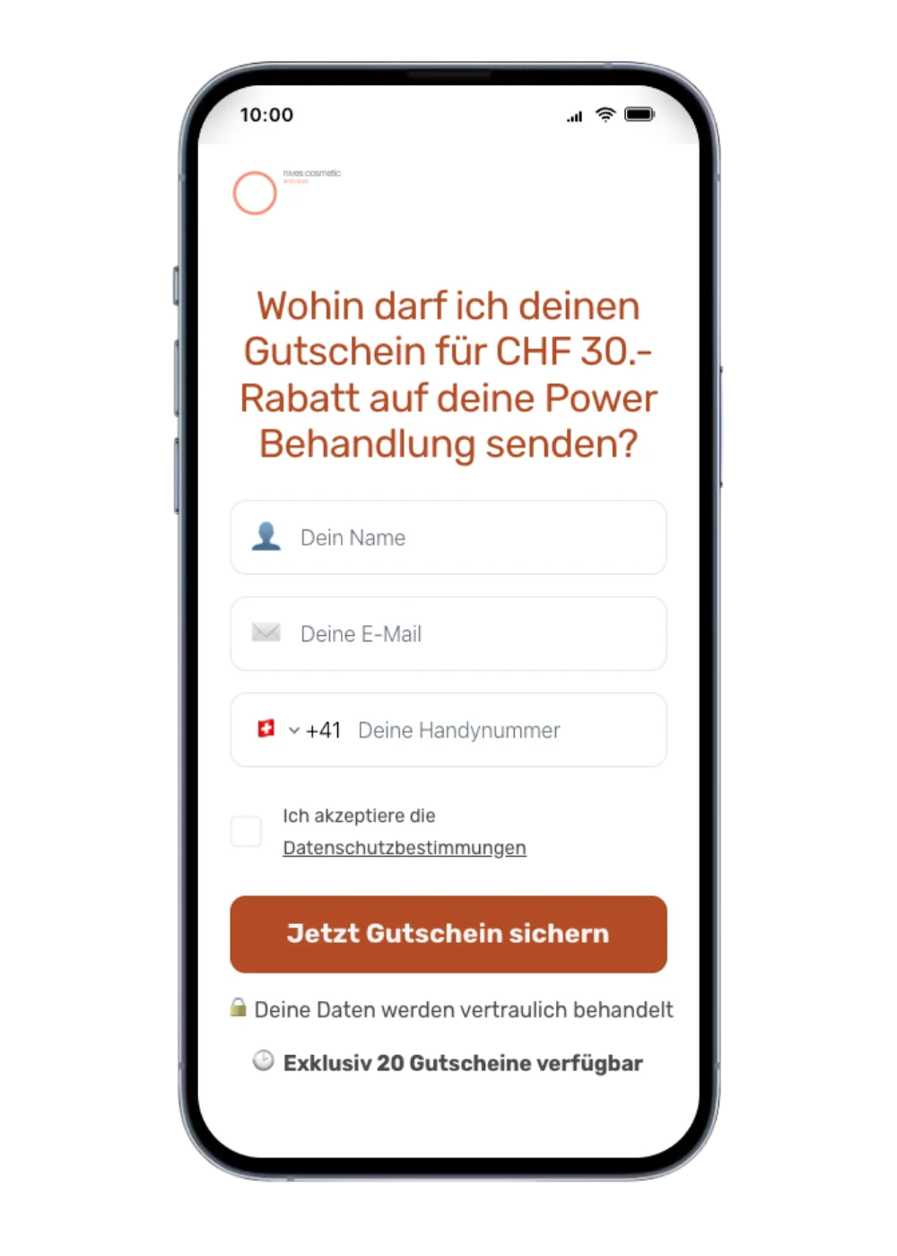 Kontaktformular des mobilen Funnels