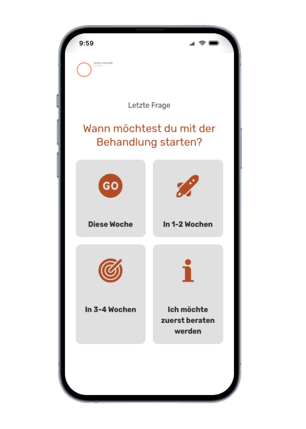 Qualifizierende Frage im mobilen Funnel